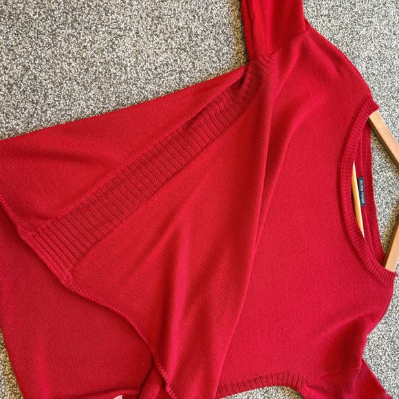 Eileen Fisher 100% Marino Wool Quiet Luxury Red Knit Sweater Top size small - Picture 9 of 10